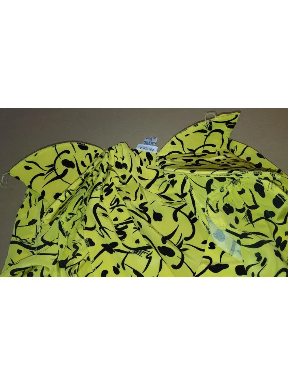 Nicola Vintage Abstract Blouse Made in Korea w/ Shoulder Pads Women's Size 10 - Picture 7 of 12